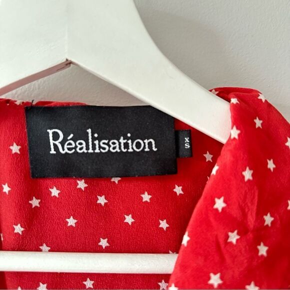 Réalisation Alexandra Dress in Red Star Print Silk Wrap Dress XS - Picture 12 of 16